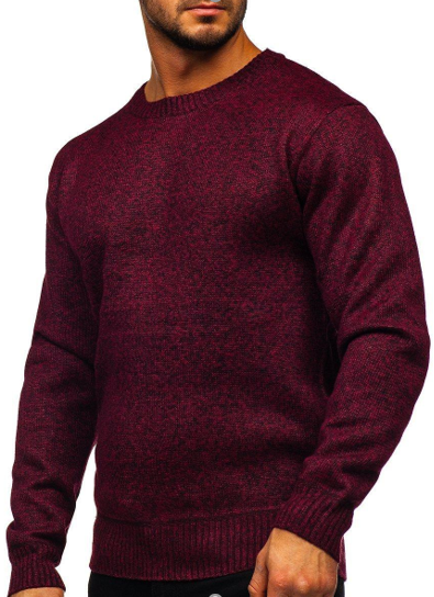 bordowy ocieplany sweter