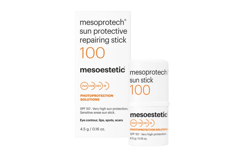 Ochronny sztyft przeciwsłoneczny mesoprotech® sun protective repairing stick do stosowania w miejscach wrażliwych