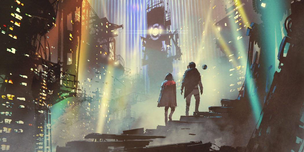 ilustracja w stylu cyberpunk