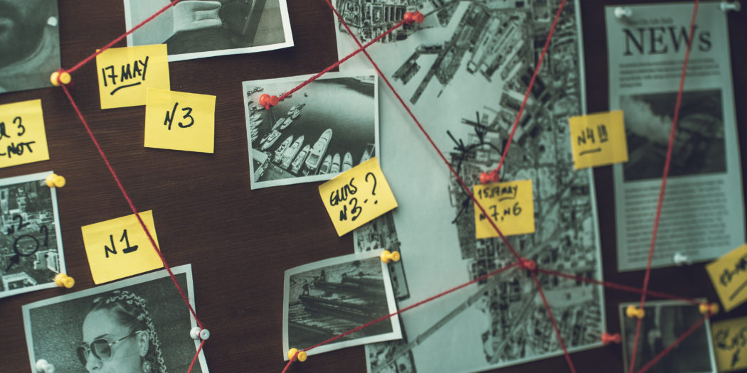 kryminalistyka ściana powiązań dowody