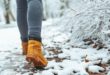 Kobieta w ciepłych butach zimowych