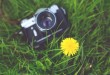 Aparat fotograficzny w trawie