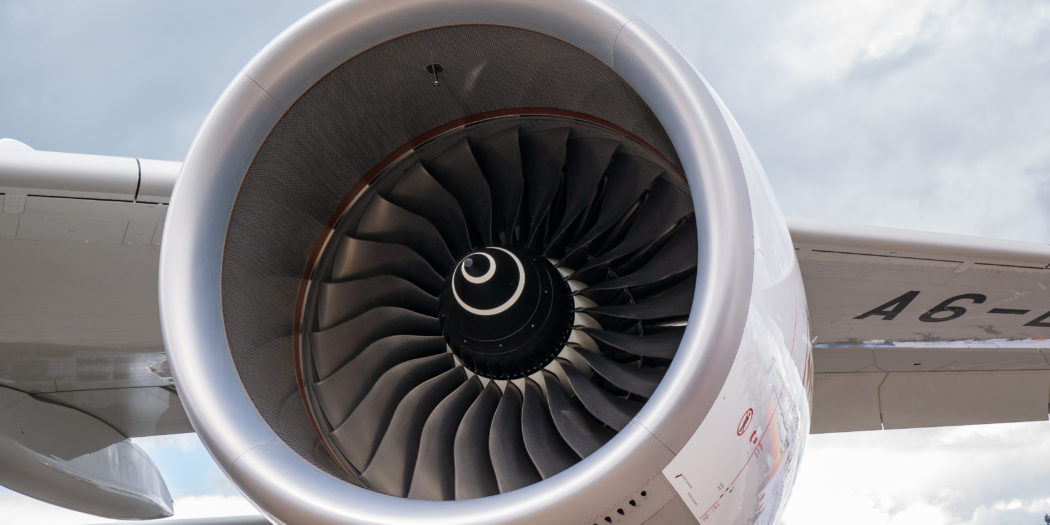 zbliżenie na silnik airbus 380